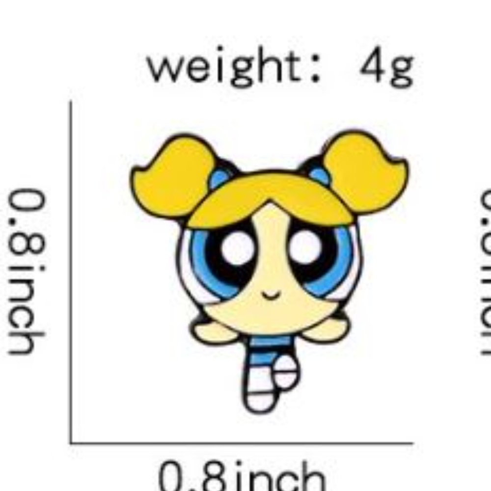 Bubbles Powerpuff Girls Blue Pin Brooch - Picture 2 of 7